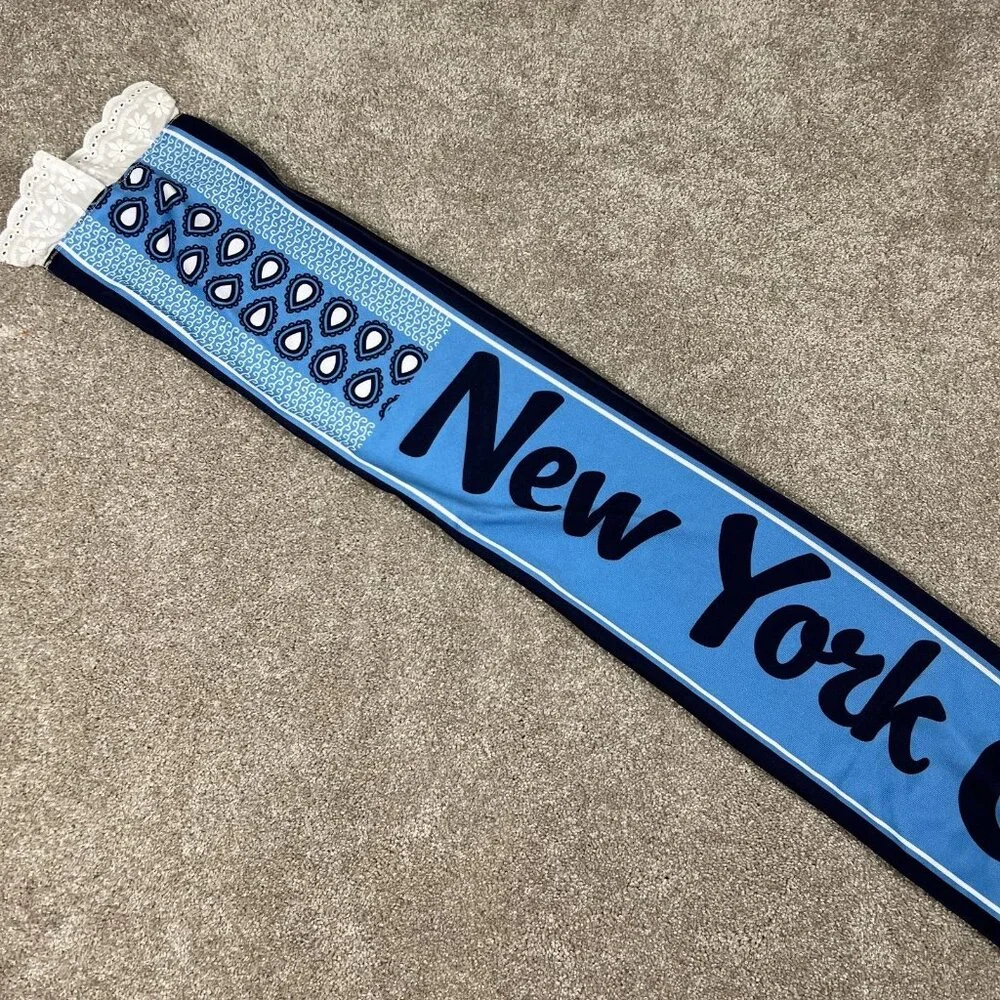 Adidas Unisex One Size Blue Geo New York City Football Club MLS Soccer Scarf NWT